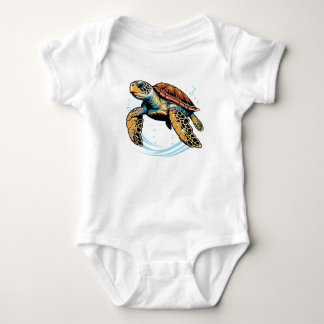 Sea turtle baby bodysuit