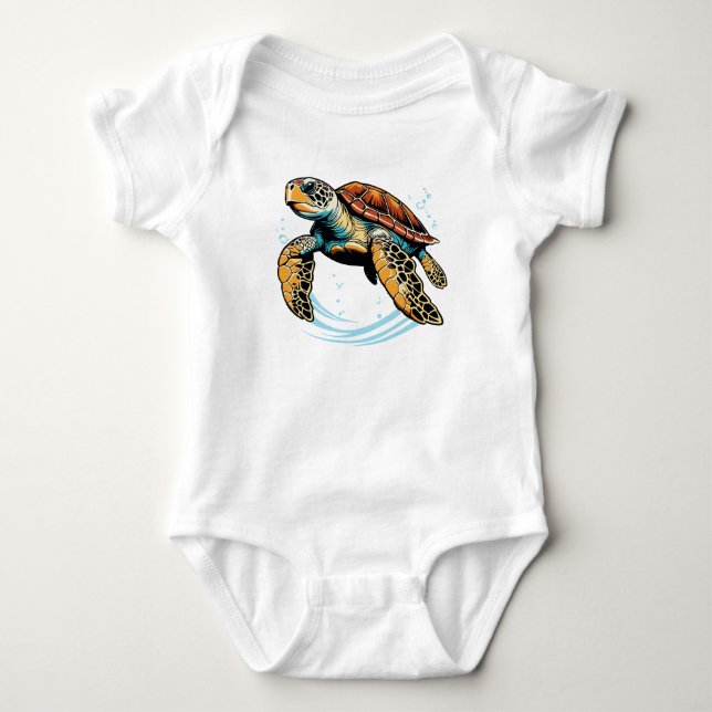 Sea turtle baby bodysuit (Front)