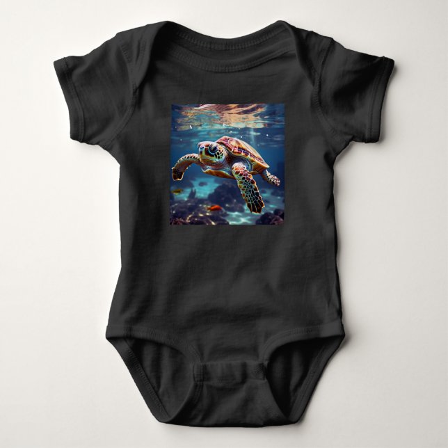 Sea Turtle. Baby Bodysuit (Front)
