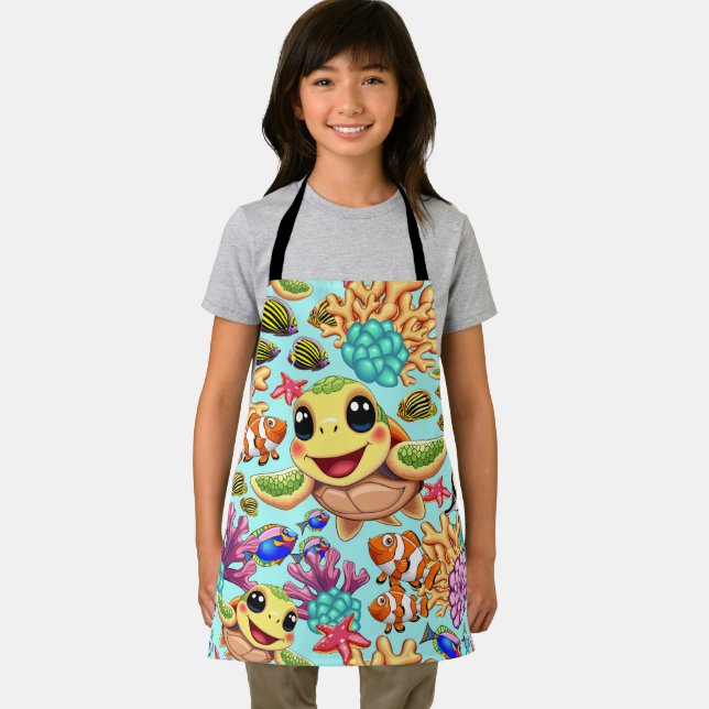 Sea Turtle Baby Happy and Cute Character Apron (Insitu)