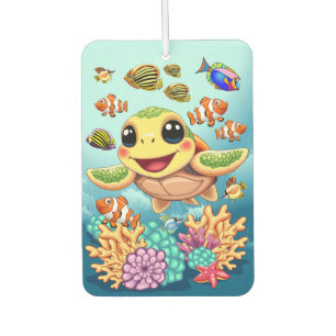 Sea Turtle Baby Happy and Cute Character Car Air Freshener