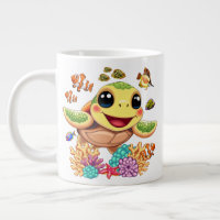 Sea Turtle Baby Happy and Cute Character