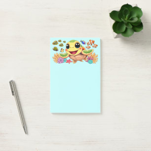 Sea Turtle Baby Happy and Cute Character Post-it Notes