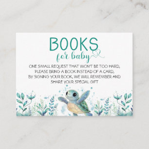 Sea Turtle Baby Shower Books For Baby Enclosure Card