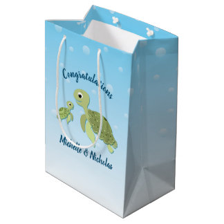 Sea Turtle Baby Shower Co-Ed Gender Neutral Medium Gift Bag