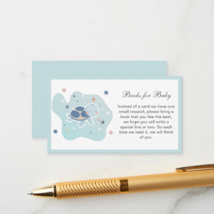 Sea Turtle Baby Shower   Cute Ocean Books for Baby Enclosure Card