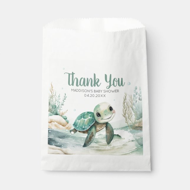 Sea Turtle Baby Shower Favour Bags (Front)