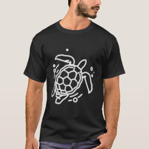 Sea Turtle Badge Patch Line Art Icon Outline Gift T-Shirt
