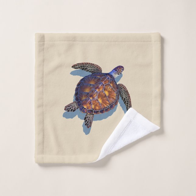 Sea turtle bath towel set (Wash Cloth)