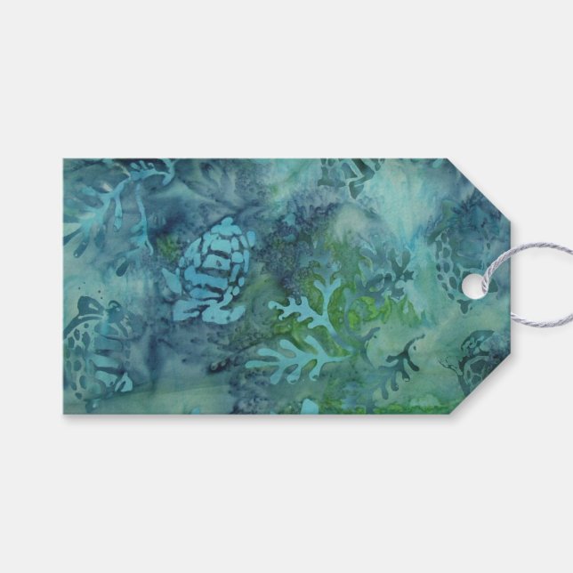 Sea Turtle Batik Gift Tags (Front (Horizontal))