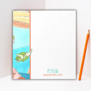 Sea Turtle Beach Adventure Happy Place Notepad