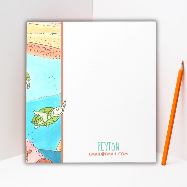 Sea Turtle Beach Adventure Happy Place Notepad (Creator Uploaded)
