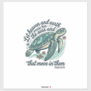 Sea Turtle Bible Verse Vintage Engraving Design_1