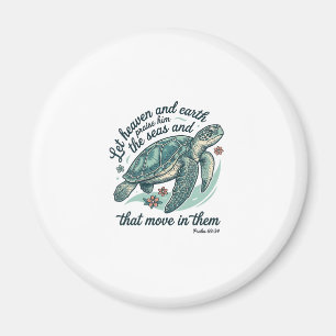 Sea Turtle Bible Verse Vintage Engraving Design_1 Magnet