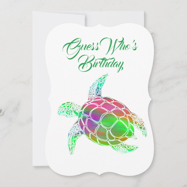 Sea Turtle Birthday Invitation (Front)
