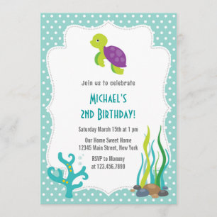 Sea Turtle Birthday Party Invitation