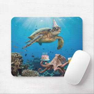 Sea Turtle Birthday Party with Octopus Mouse Pad