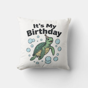 Sea Turtle Birthday Shirt Design_1 Cushion