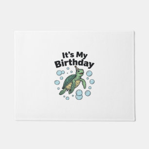 Sea Turtle Birthday Shirt Design_1 Doormat