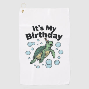 Sea Turtle Birthday Shirt Design_1 Golf Towel