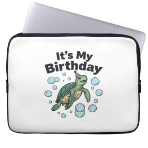 Sea Turtle Birthday Shirt Design_1 Laptop Sleeve