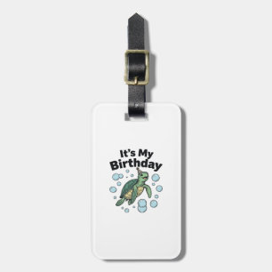 Sea Turtle Birthday Shirt Design_1 Luggage Tag