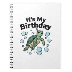 Sea Turtle Birthday Shirt Design_1 Notebook