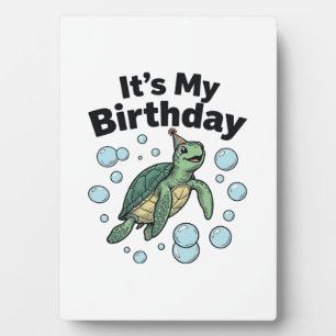 Sea Turtle Birthday Shirt Design_1 Plaque