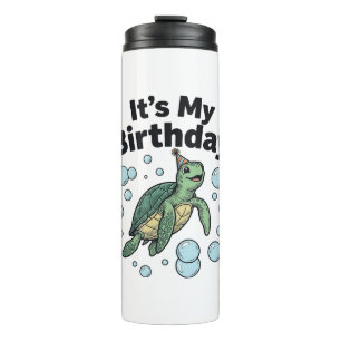 Sea Turtle Birthday Shirt Design_1 Thermal Tumbler