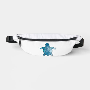 Sea Turtle blue watercolor Bum Bags