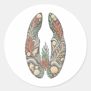 Sea Turtle Botanical Track Nature Sticker