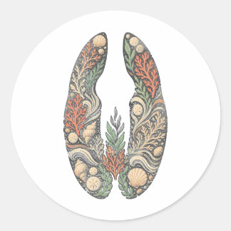 Sea Turtle Botanical Track Nature Sticker