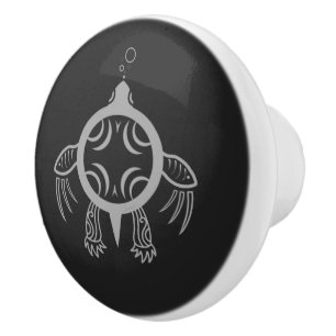Sea Turtle Bubbles Ceramic Knob