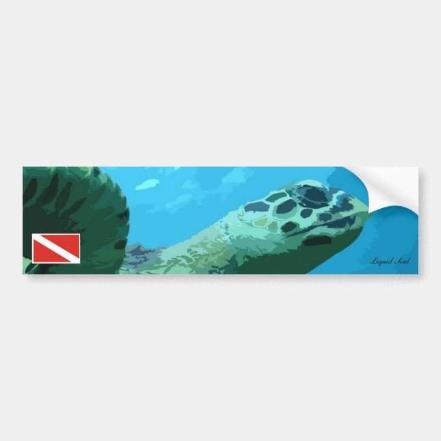 Sea Turtle Bumper Sticker (Front)