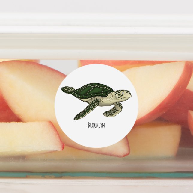 Sea turtle cartoon illustration  (Affixed)