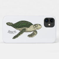 Sea turtle cartoon illustration 