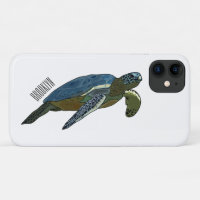 Sea turtle cartoon illustration