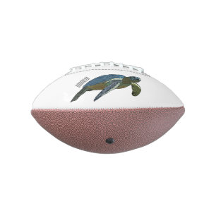 Sea turtle cartoon illustration football
