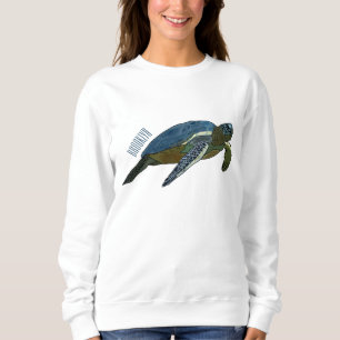 Sea turtle cartoon illustration sweatshirt