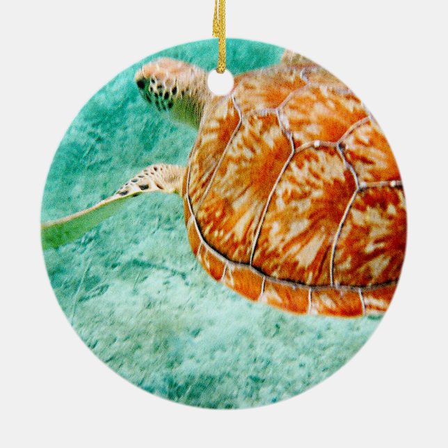 Sea Turtle Ceramic Tree Decoration (Back)