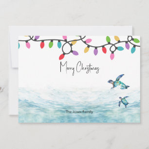Sea Turtle Christmas Flat Holiday Card