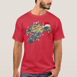 Sea Turtle Christmas Lights Tree Sea Turtle Xmas S T-Shirt