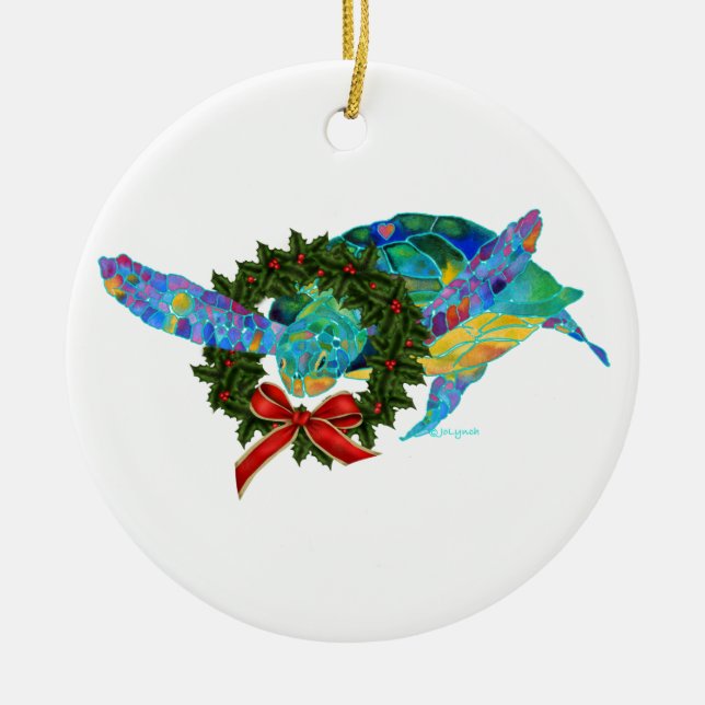 Sea Turtle Christmas Ornament (Front)