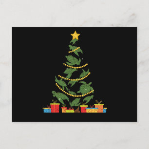 Sea turtle Christmas tree animal Xmas PJs Postcard