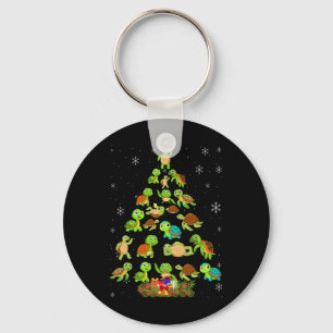 Sea Turtle Christmas Tree Matching Family Xmas Tre Key Ring
