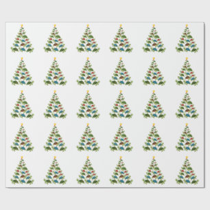 Sea Turtle Christmas Tree Santa Hat Xmas  Wrapping Paper
