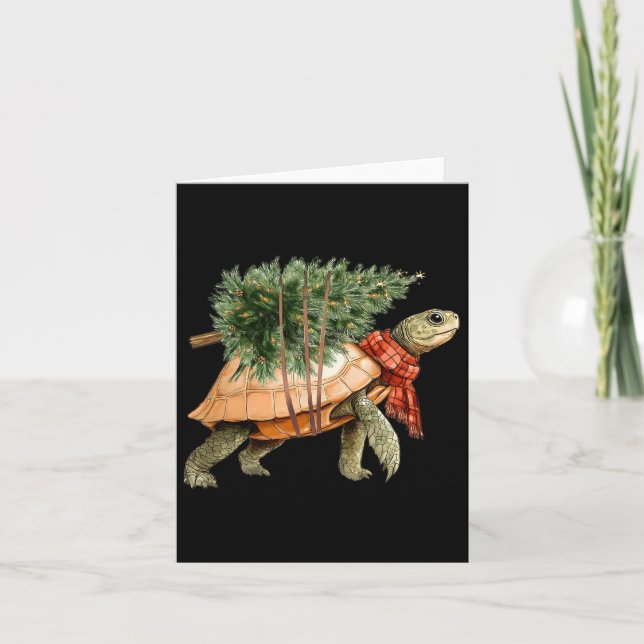 Sea Turtle Christmas Tree Turtle Beach Lover Ocean Card (Front)