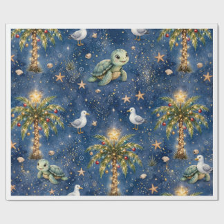 Sea Turtle Christmas Wrapping Paper Roll