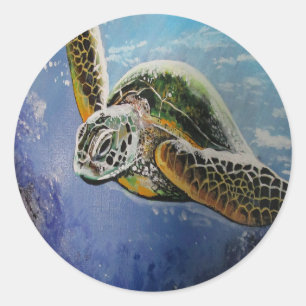 Sea Turtle Classic Round Sticker