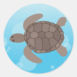 Sea Turtle Classic Round Sticker